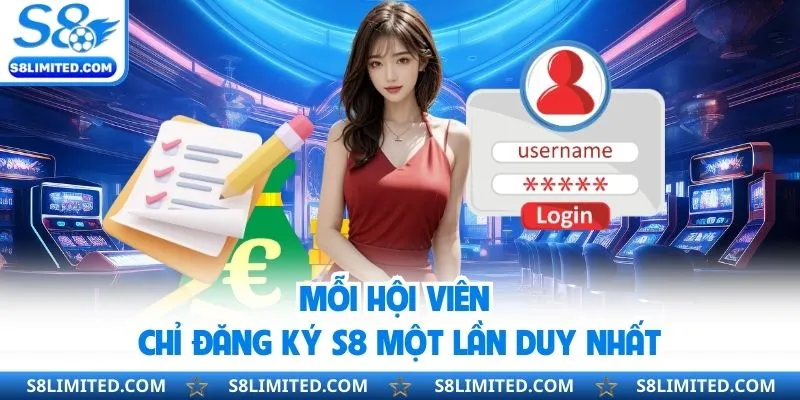 Mỗi hội viên chỉ đăng ký S8 một lần duy nhất